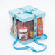 Royale Little Prince - clear gift box with blue ribbon, Choctella spread jar, biscuits and treats
